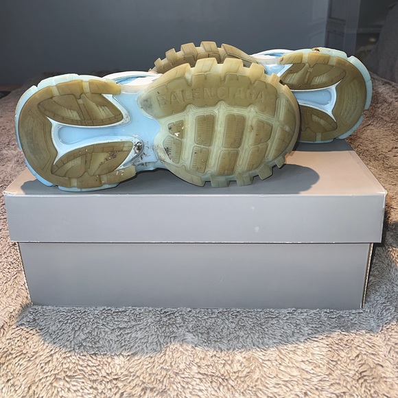 Authentic Balenciaga Track Runner Sneakers Clear Sole Light Blue Size 38 - Picture 8 of 11